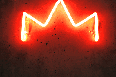 crown red glass neon sign