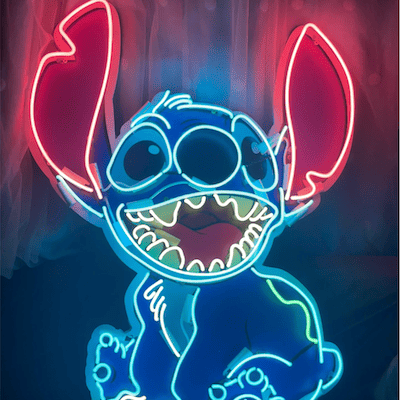 stich catoon glass neon