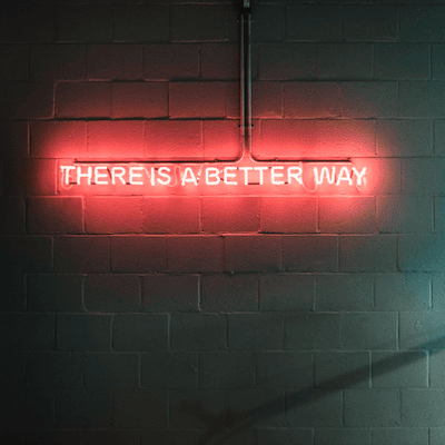 there is a better way red glass custom neon sign