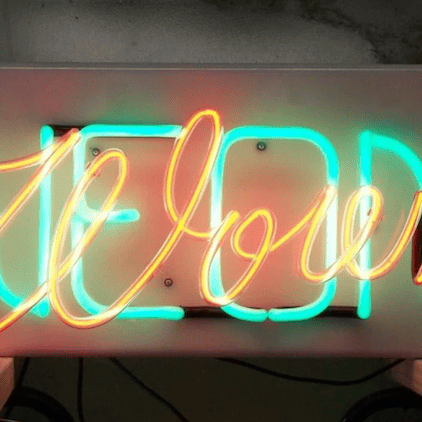 two layers glass neon