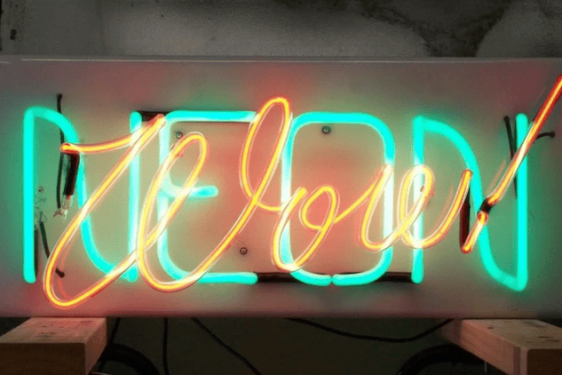 two layers glass neon
