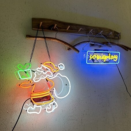 glass neon sign santa collection, christmas neon sign glass