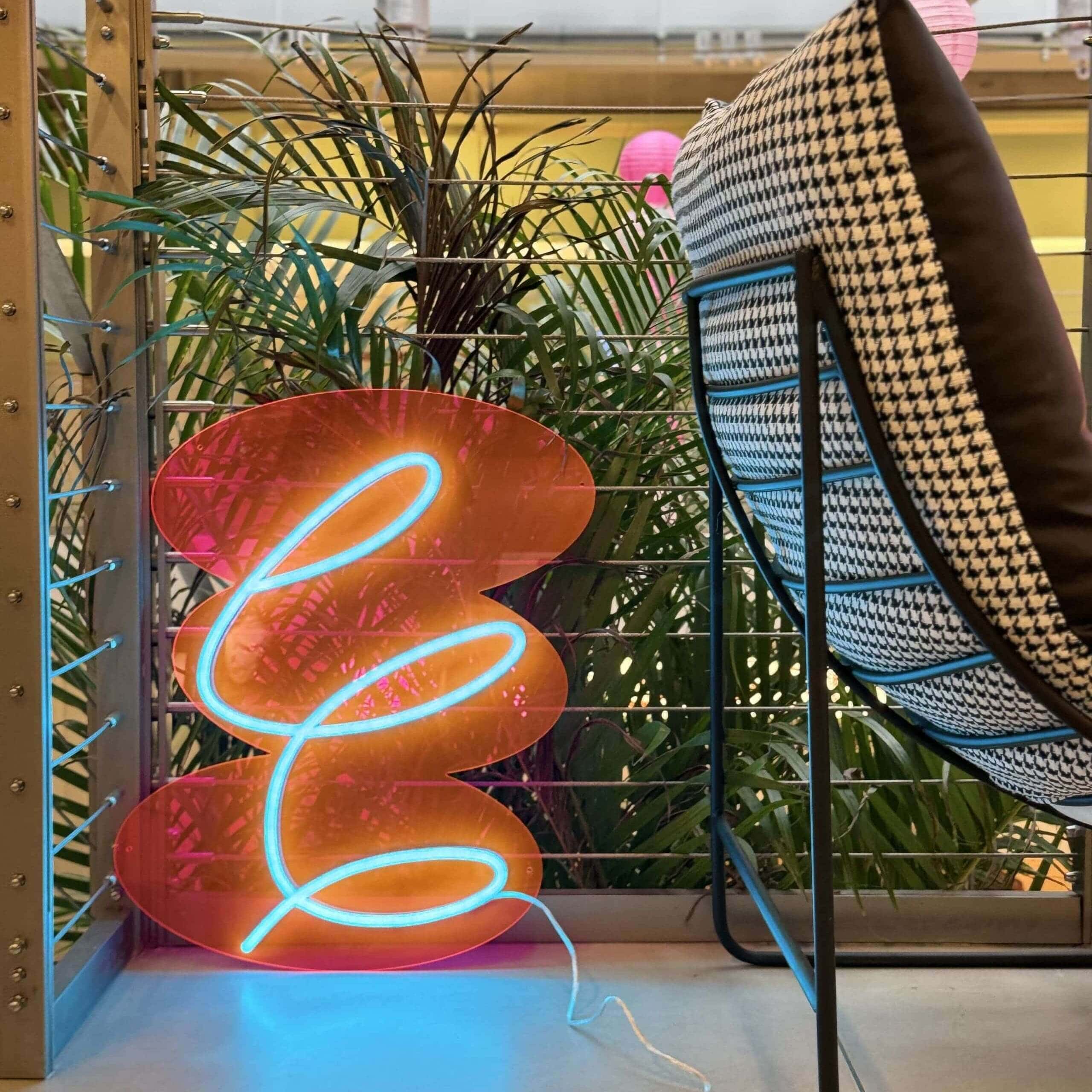 Curve in Irregular Shape Home Decor Neon Light