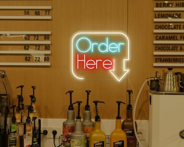 ORDER-HERE Restaurant Neon Light