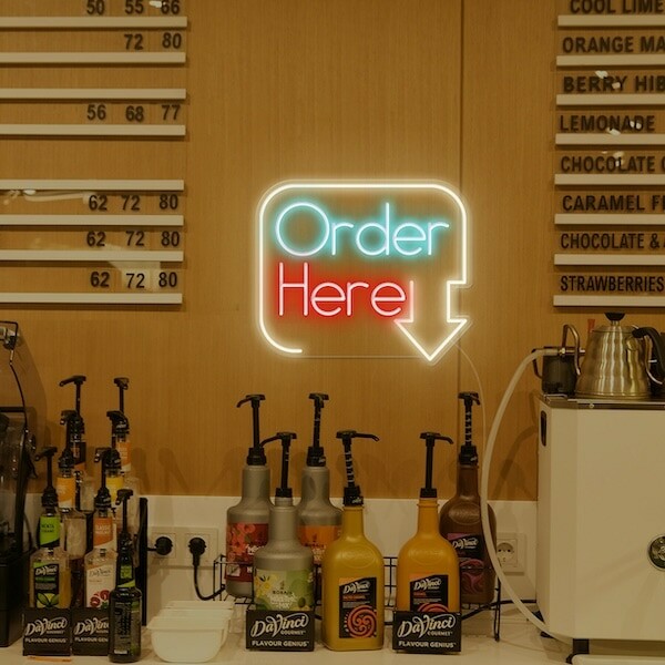 ORDER-HERE Restaurant Neon Light