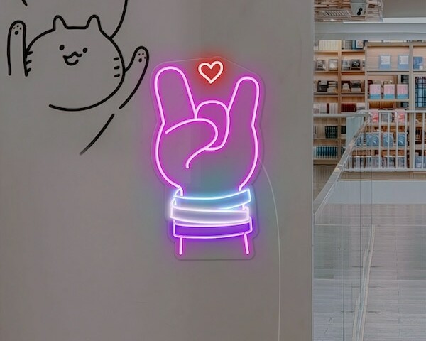 Rock-Hand love heart cartoon cute neon light