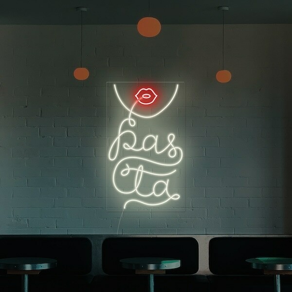 Sexy Pasta Lips Italian Restaurant Business Neon Sign -Day-Version