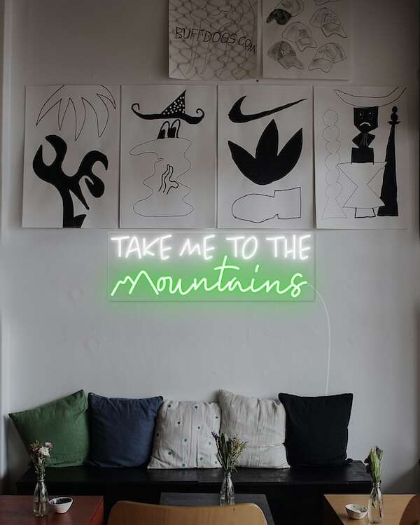 TAKE ME TO THE Mountains Neon Sign-DAY-VERION