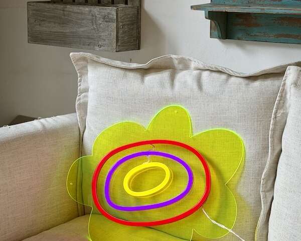 cool flower neon sign room decor