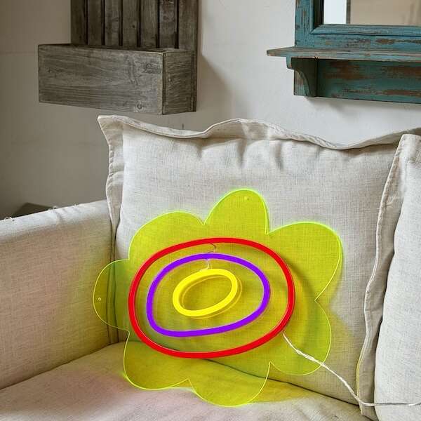 cool flower neon sign room decor