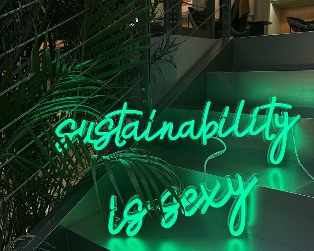 sustainability is sexy neon sign, quote neon signs