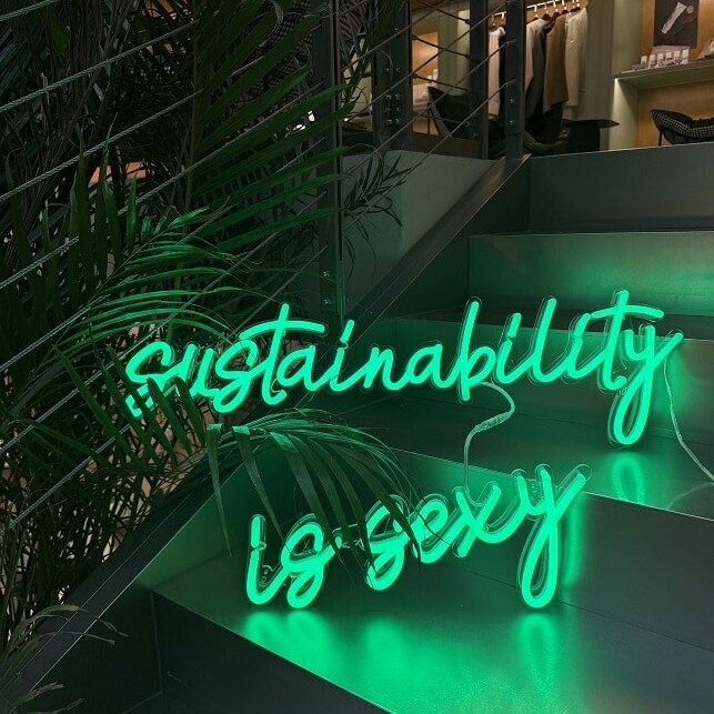 sustainability is sexy led neon sign, quote neon lights