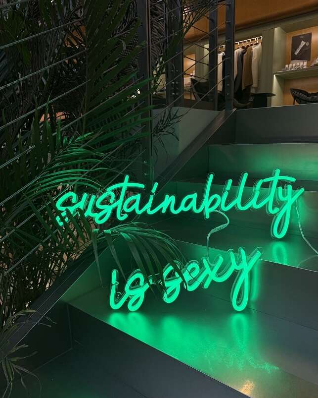 sustainability is sexy neon sign, quote neon signs
