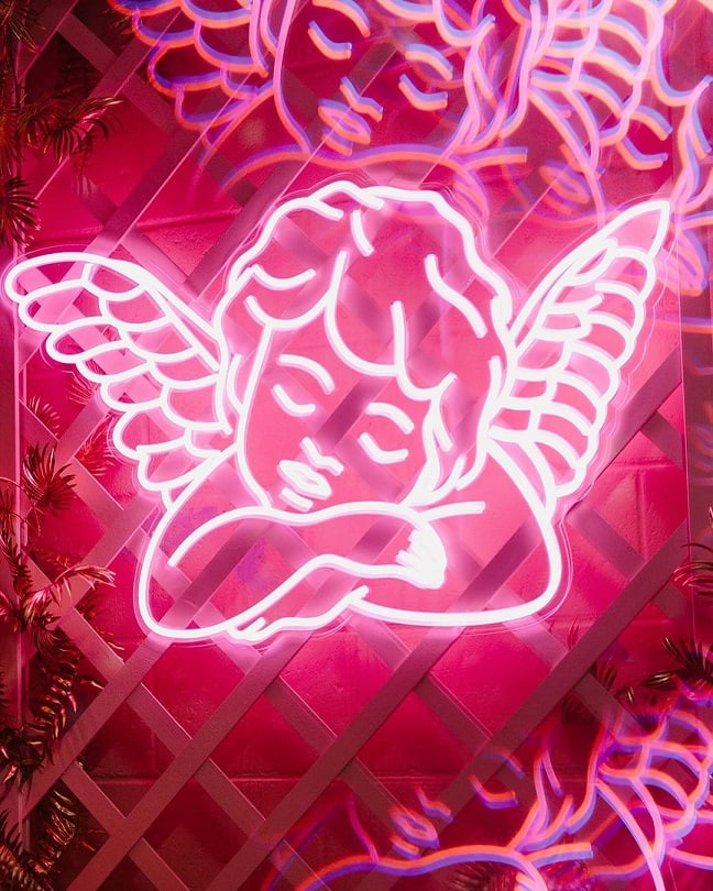 sleeping angel led neon sign