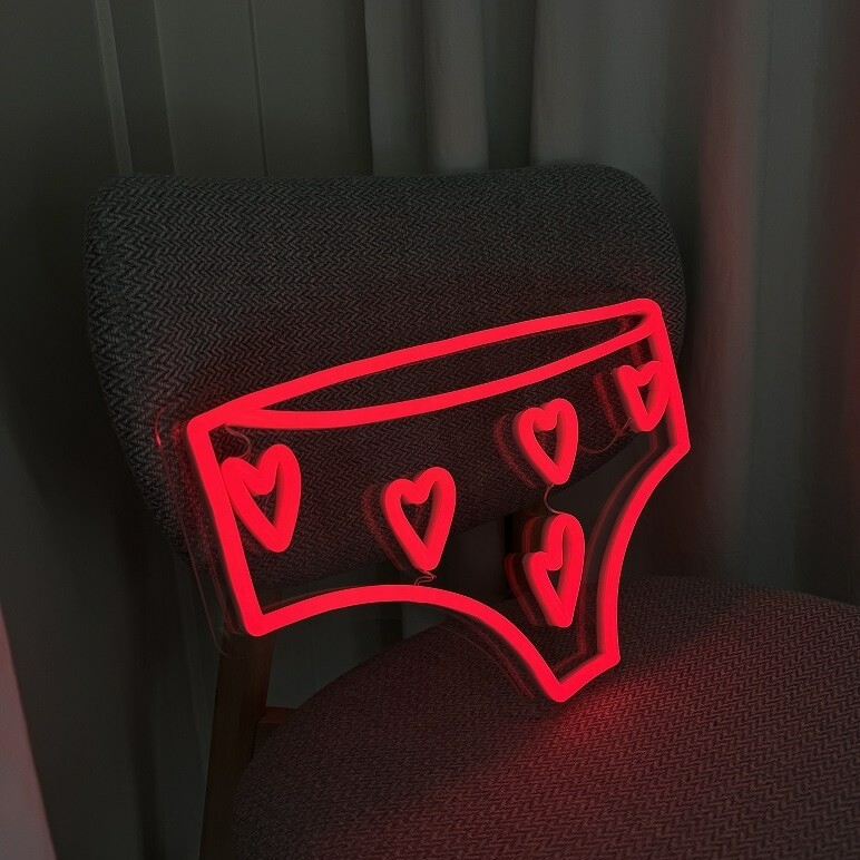 valentines heart panty neon sign, great gift for valentines day