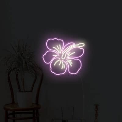 Hibiscus Flower LED Neon Light Sign-night-version