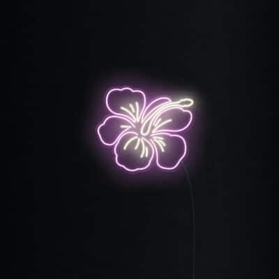 Hibiscus Flower LED Neon Light Sign-plain-background