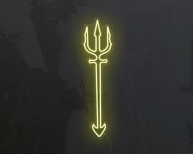 aquaman trident comic custom neon sign