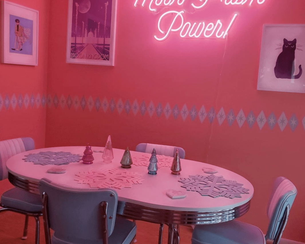 pink neon wall sign