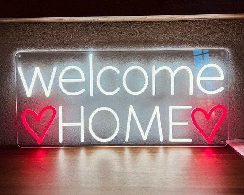 welcome home led neon sign, custom neon sign for home decor