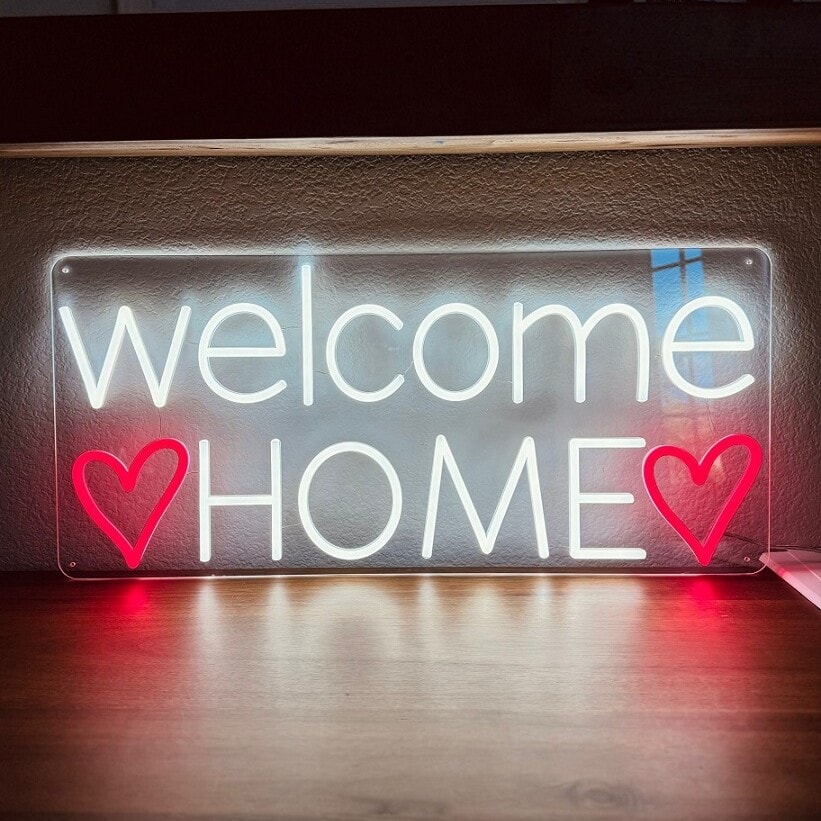 welcome home led neon sign, custom neon sign for home decor