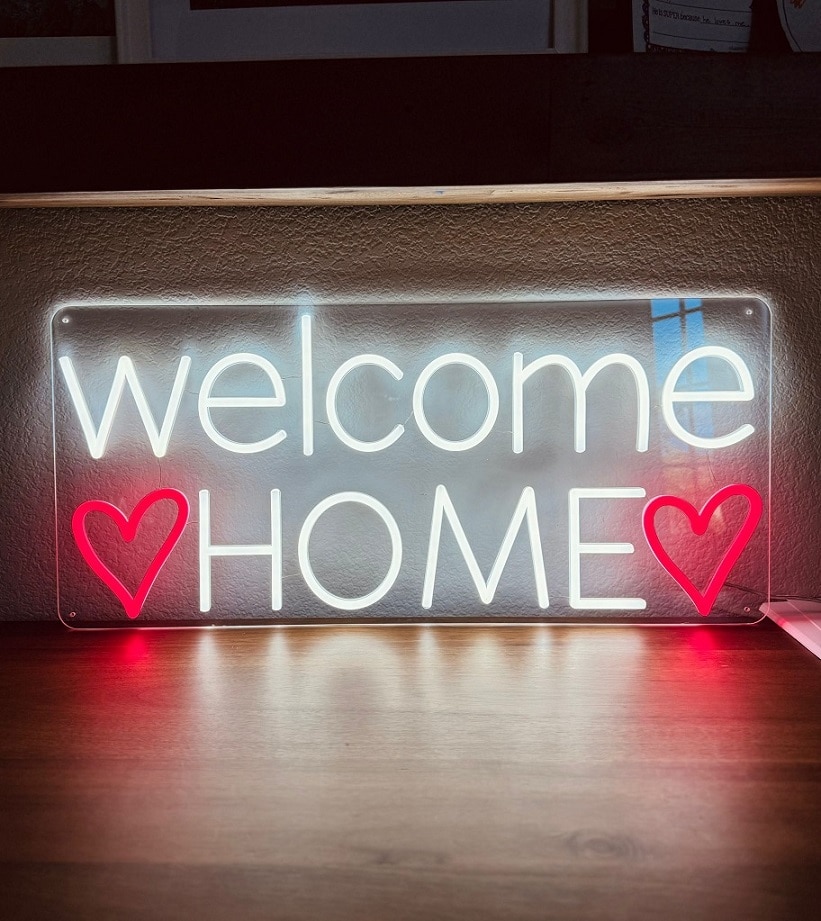 welcome home led neon sign, custom neon sign for home decor