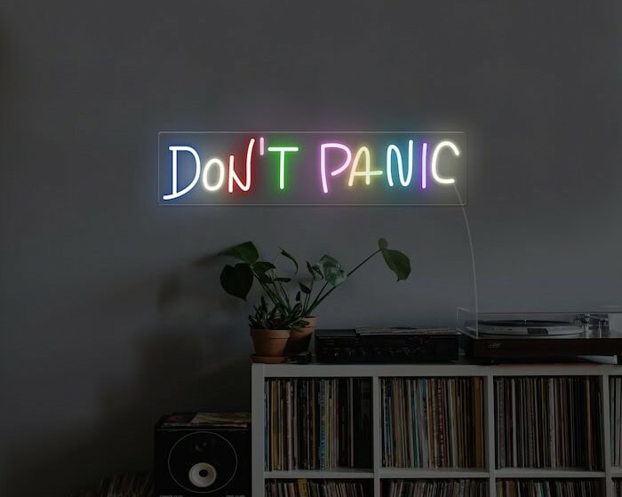 Don't Panic colorful wall light living room decor Neon Sign