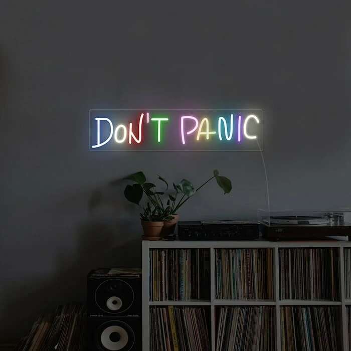 Don't Panic colorful wall light living room decor Neon Sign