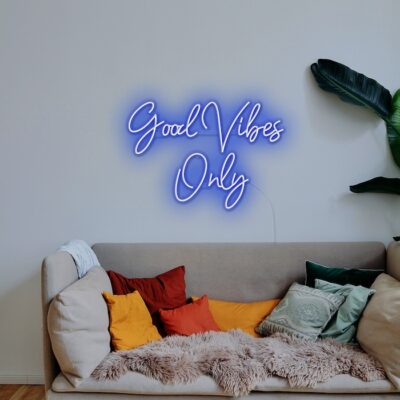 Good Vibes Only wall light blue Neon Sign