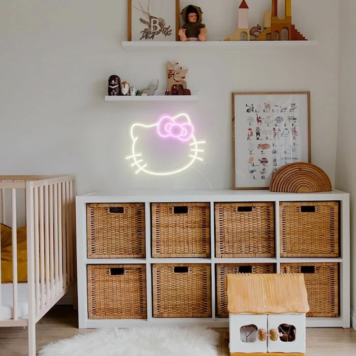 Hello-Kitty Kitten anime cute white Neon Sign