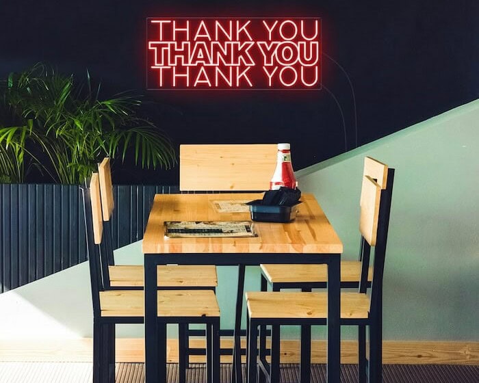Thank You restaurant business red Neon Sign