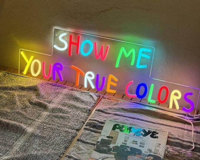 multiple colors led neon sign, trolls led neon sign