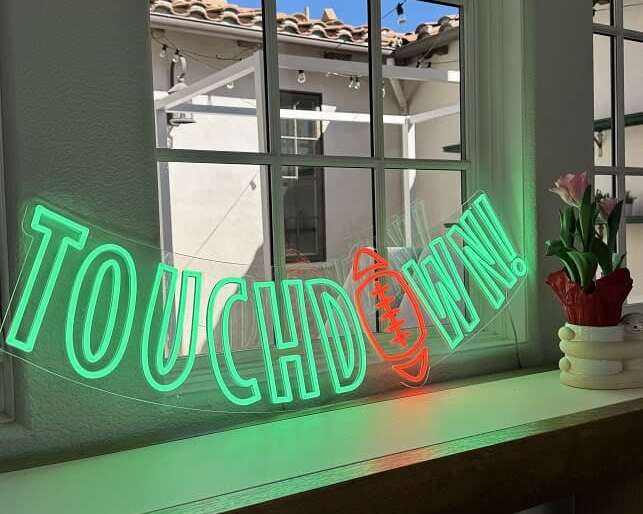 touchdown football led neon sign