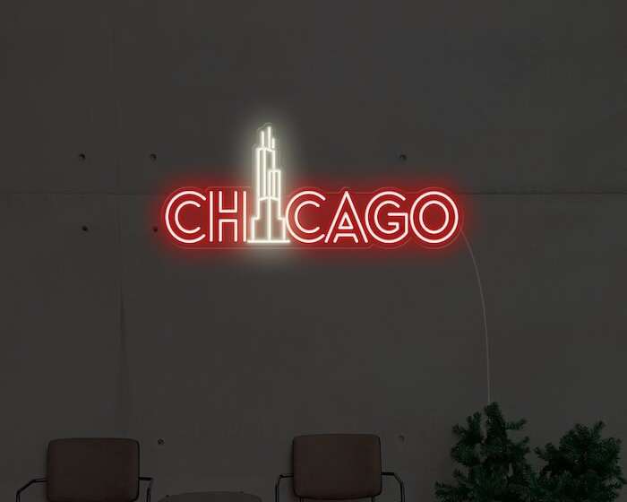Chicago home lighting wall decor neon sign
