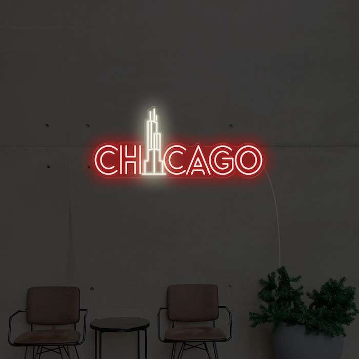 Chicago home lighting wall decor neon sign