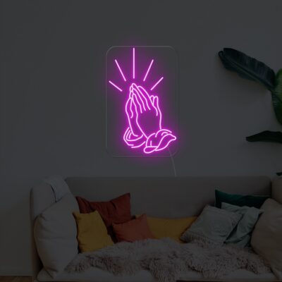 Pray worship neon sign