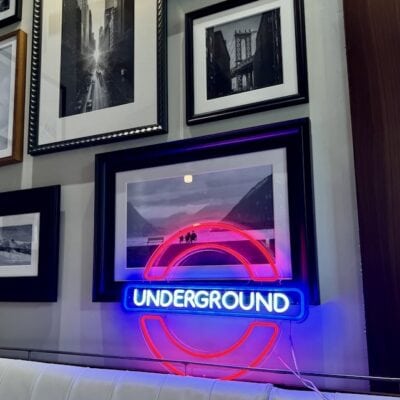 london underground read and blue neon sign home decor