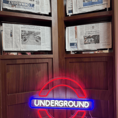 london underground vintage city neon sign