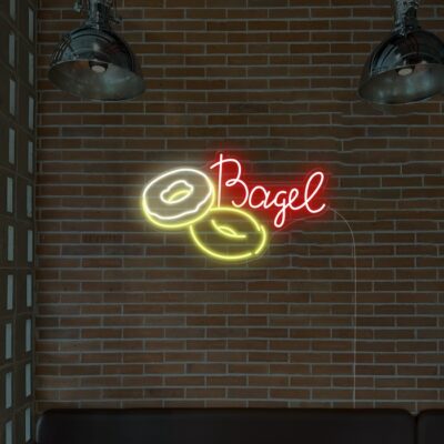 Bagles cafe business neon sign