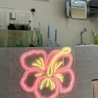 Hibiscus Flower tropical vibes neon sign light up