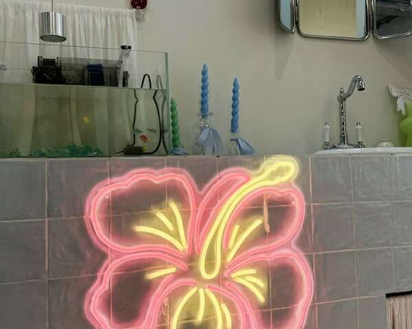 Hibiscus Flower tropical vibes neon sign light up
