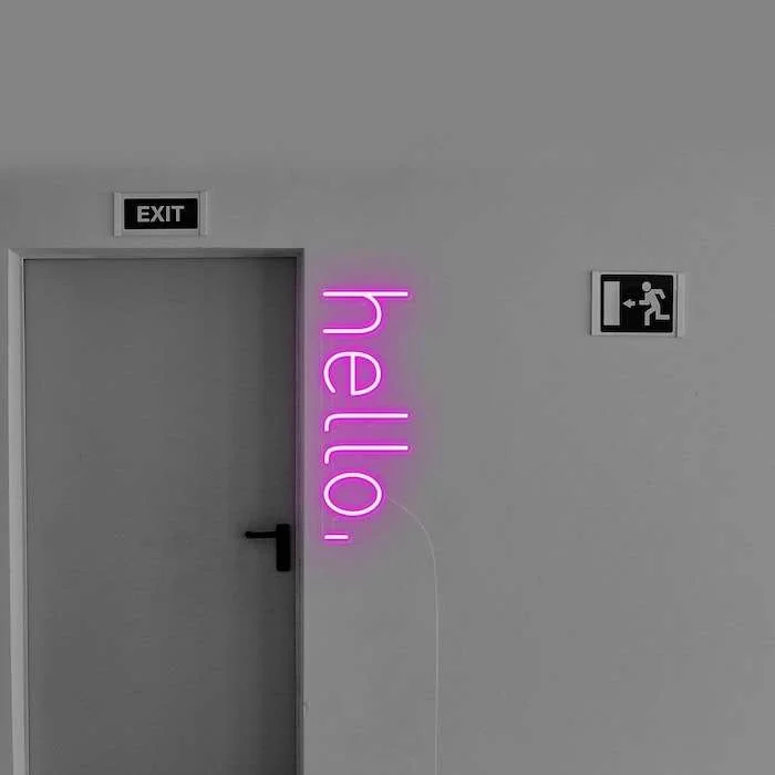 hello pink home neon sign