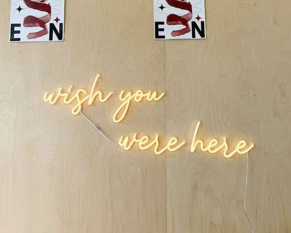 wish you were here living room lighting neon sign wall decor