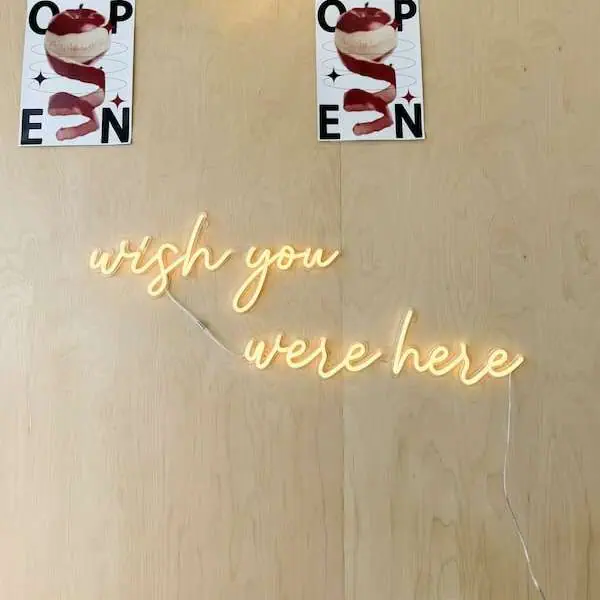 wish you were here living room lighting neon sign wall decor