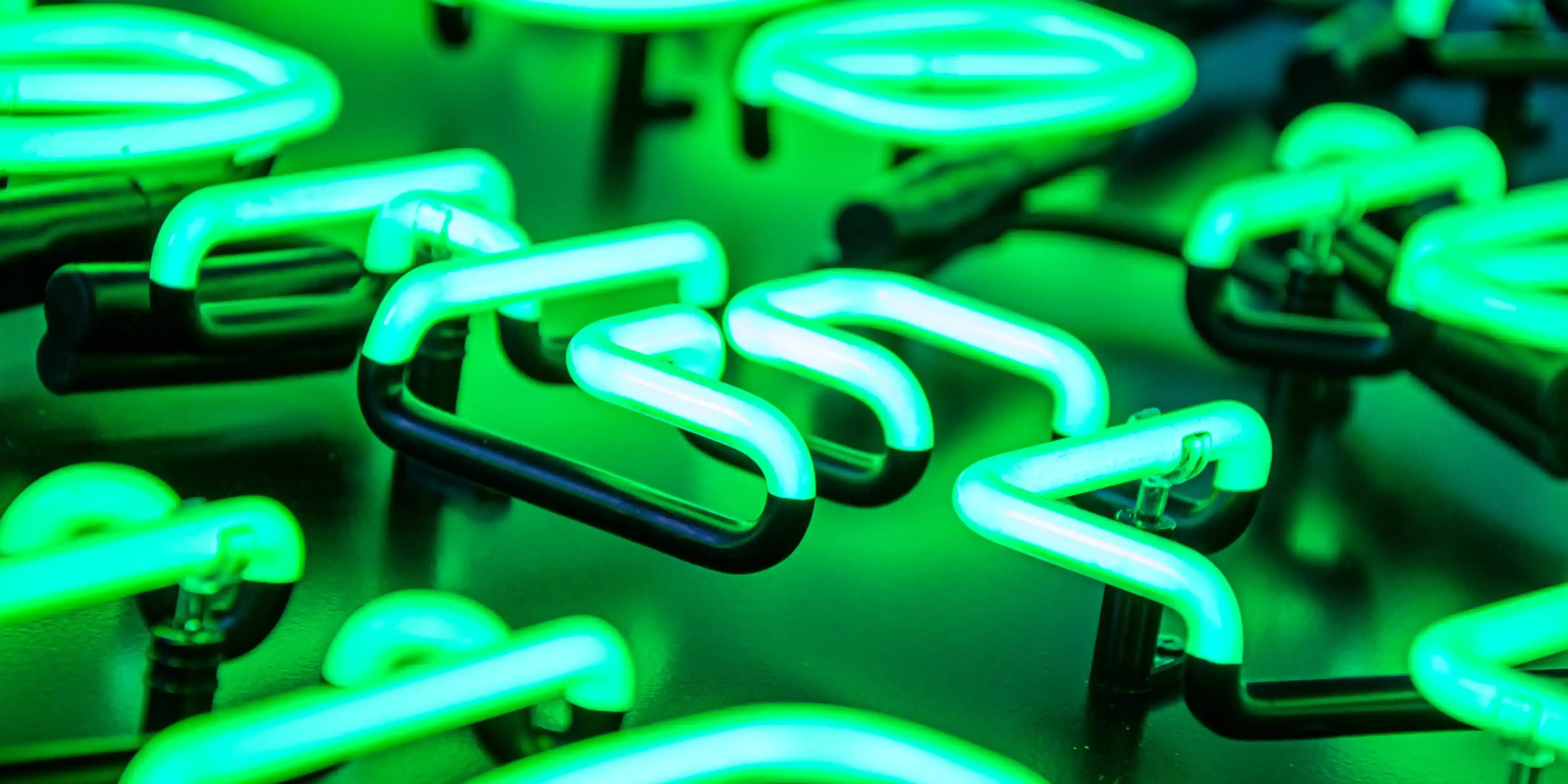 glass neon sign green color