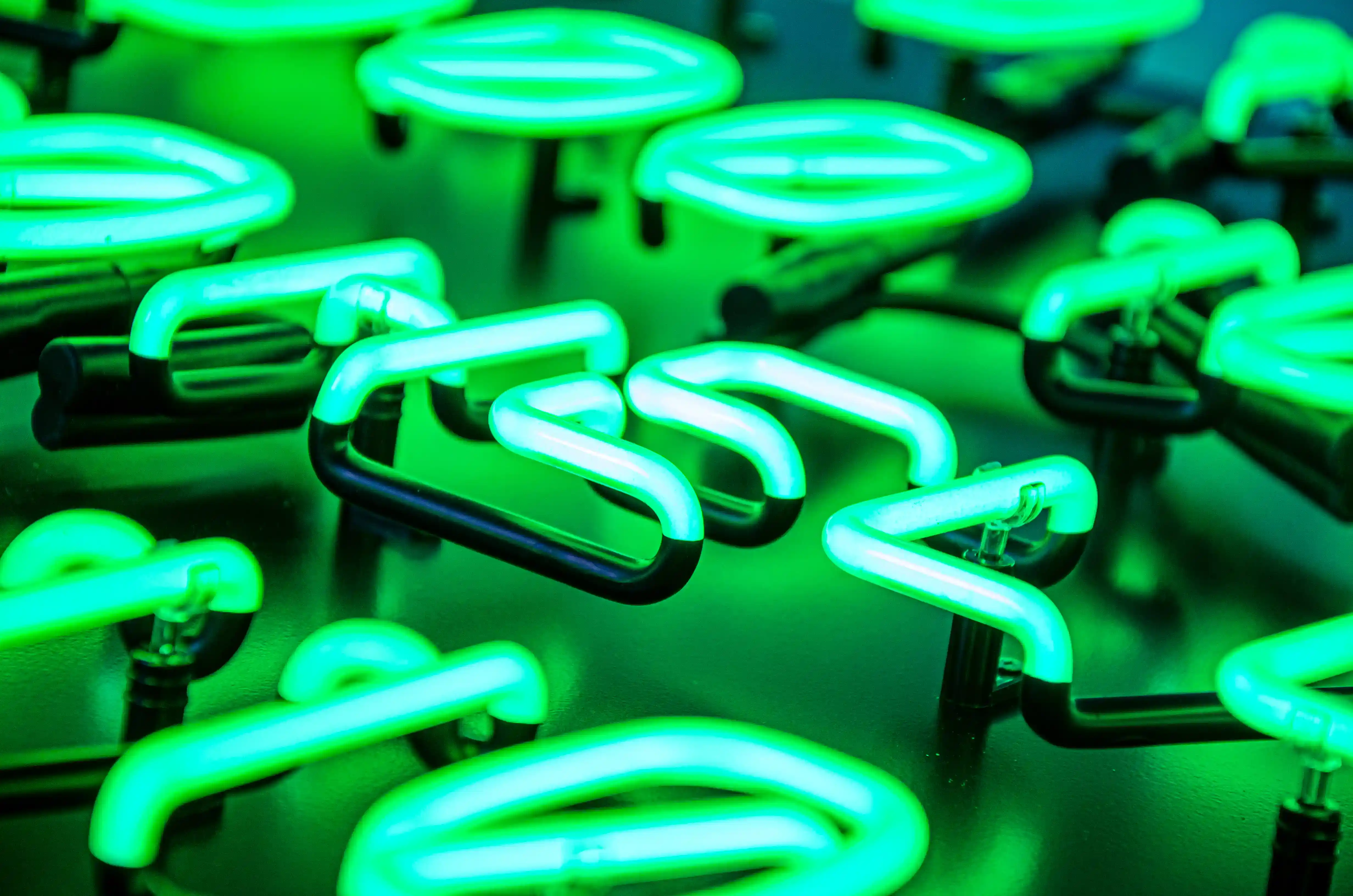 glass neon sign green color