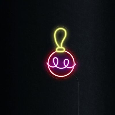 Baubles pink yellow neon sign
