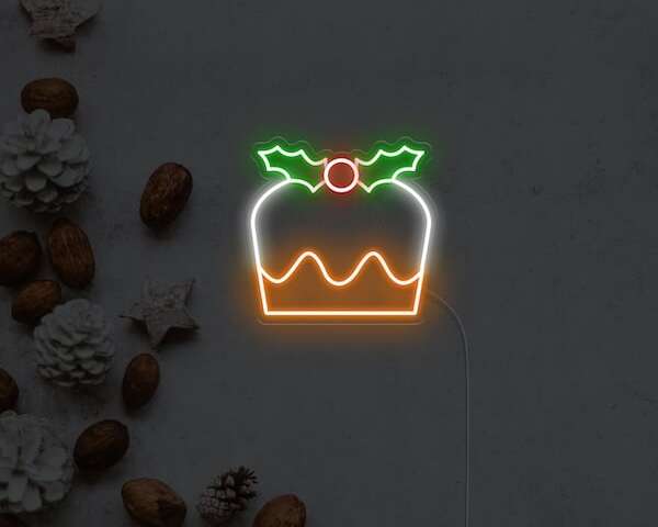 Christmas Pudding Christmas holiday neon sign