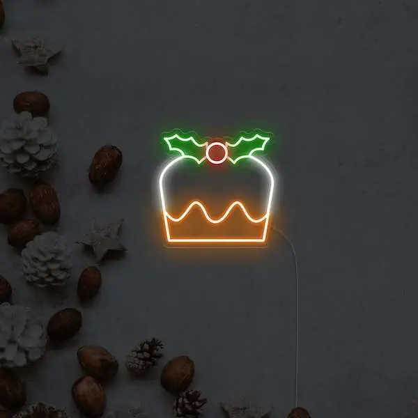 Christmas Pudding Christmas holiday neon sign
