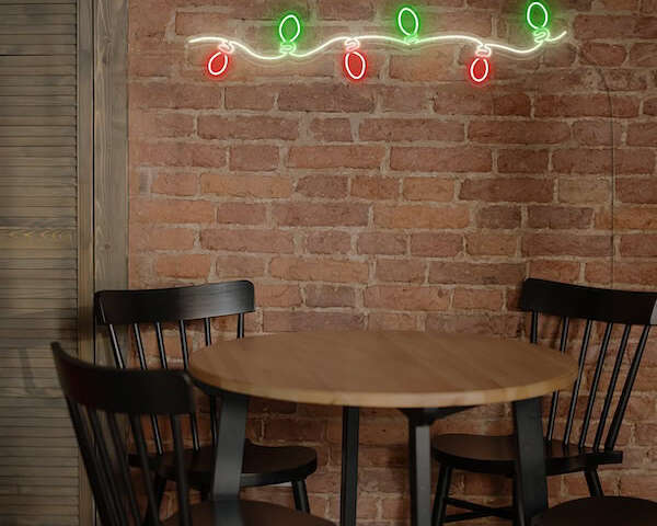 Christmas lights garland holiday decor noen sign